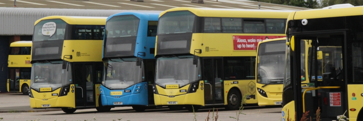 Buses at Go North West's Wigan depot